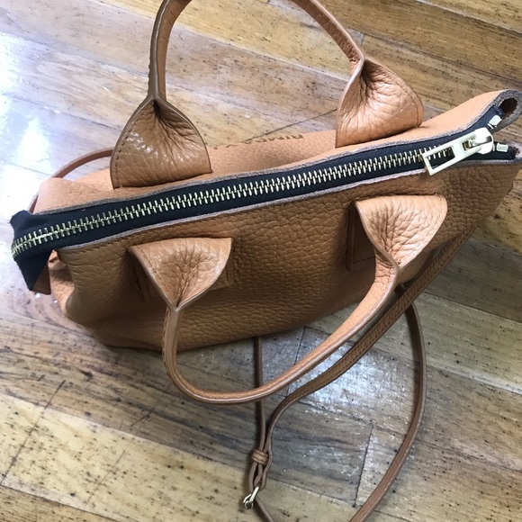 Bimba Y Lola Tan Leather Small Handbag Satchel - Picture 4 of 15